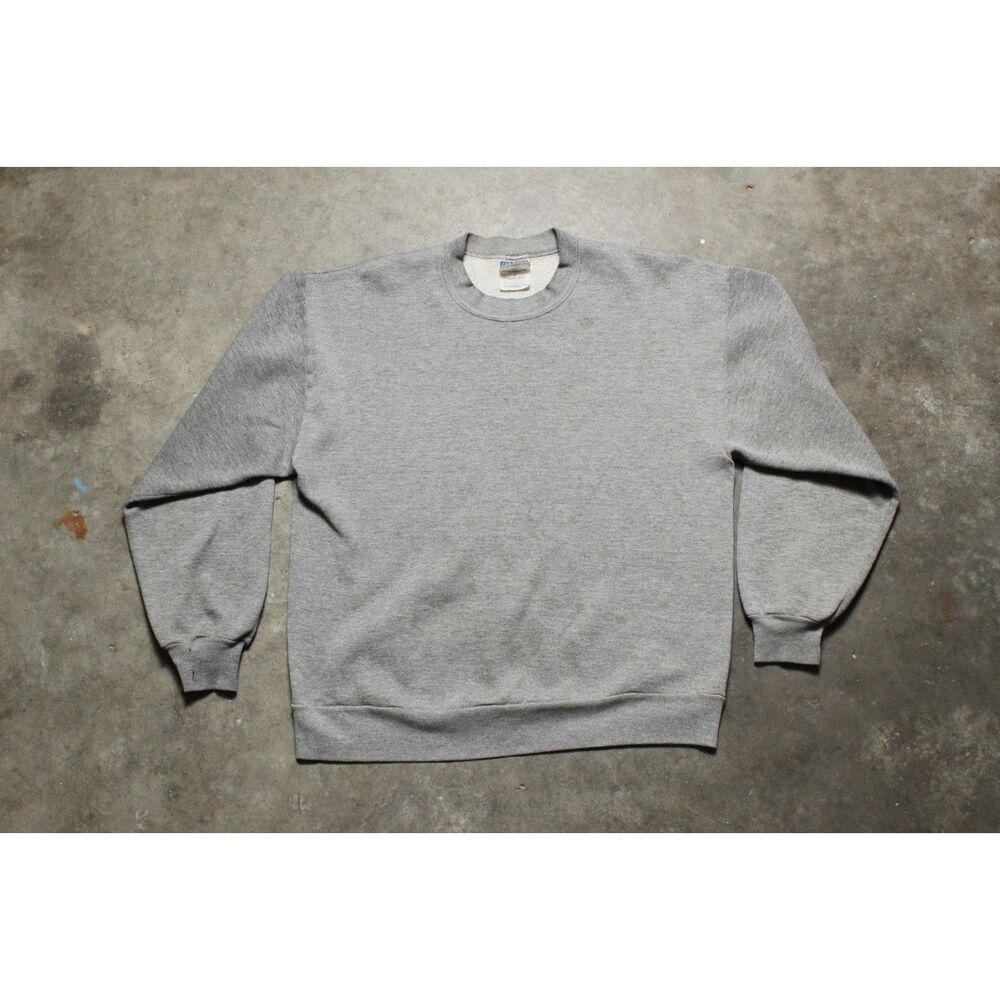 Vintage 90's USA-Made Jerzees Gray Sweatshirt Blank- Large